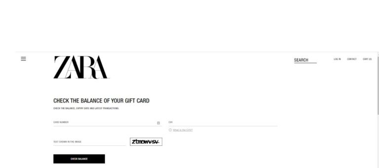 Zara gift card balance Check